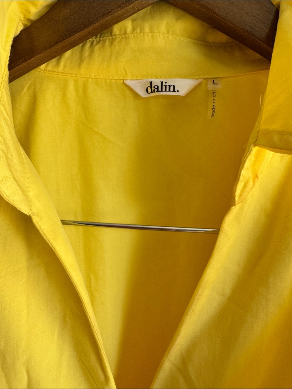 Dalin Lemon Yellow Sleeveless Shift Mini Dress with Ruffle Shoulders & Pockets - Picture 2 of 6